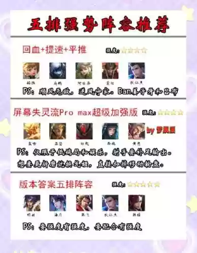 最适合5排上分的阵容搭配插图1