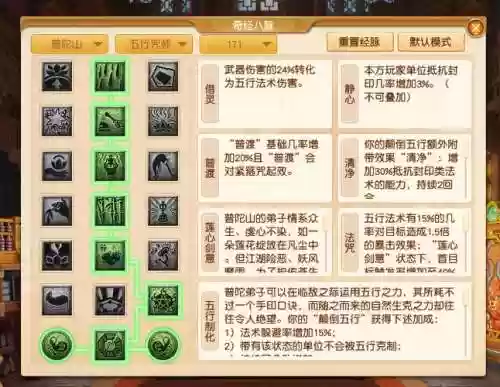 梦幻西游手游普陀经脉怎么选