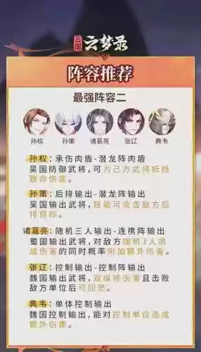云梦阵容搭配插图